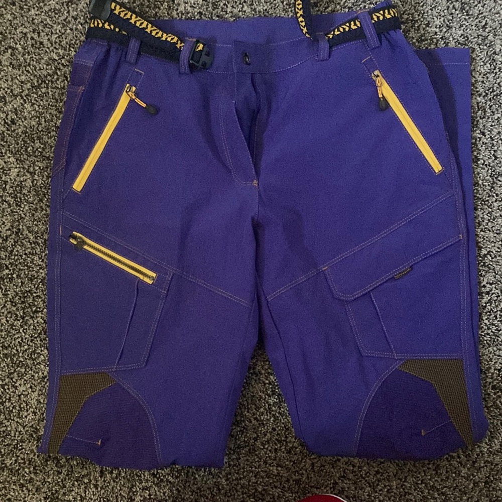 Purple hiking pants!